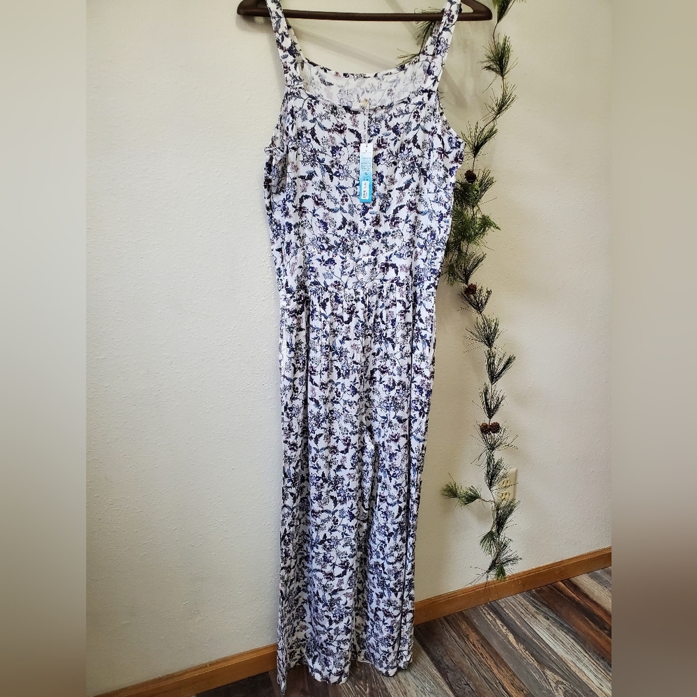 NWT SUN Romper Wide Leg Amerie Floral Crepe Flowy - Picture 15 of 16